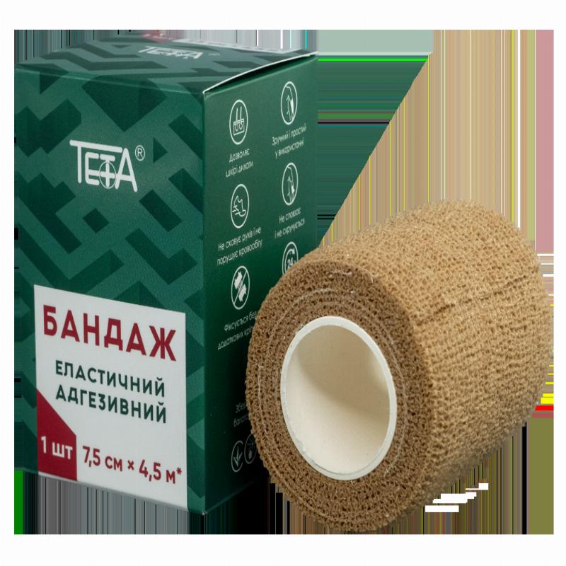 Бандаж еластичний адгезивний Teta®,розмір 7,5смх4,5м